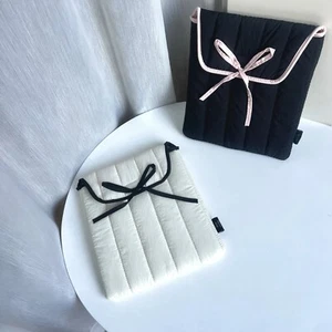 Cute Bow Laptop Sleeve Case Quilted Laptop Cover Puffy for MacBook 11/13/15 Inch - Picture 1 of 5