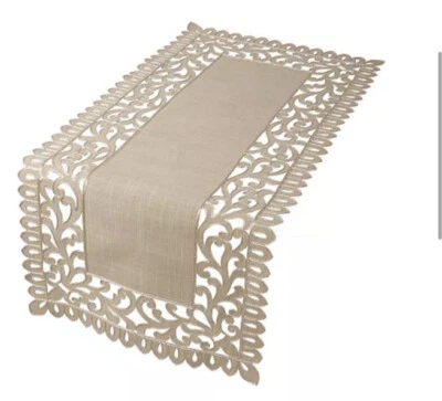 XIA HOME FASHIONSVine Embroidered Cutwork Table Runner, 16" x 70 😃😃 - Image 1 of 2
