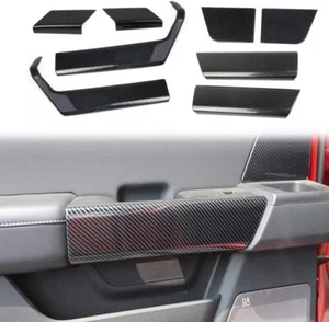 Kit de embellecedor de cubierta de panel de manija de puerta interior de fibra de carbono para Ford F150 4 puertas 2021+ - Imagen 1 de 9