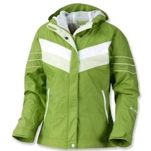 Columbia Girls Youth Full Zip Windbreaker Raincoat Jacket Green/White Size 18/20 - Picture 1 of 20