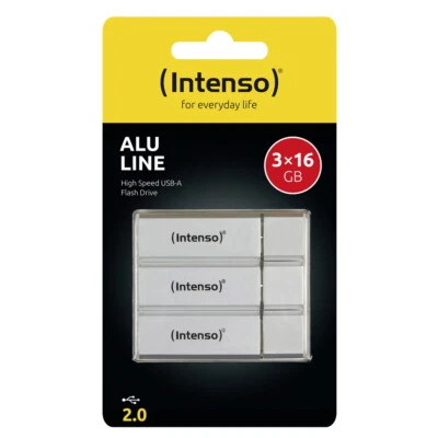 Intenso USB Stick 16GB Speicherstick Alu Line silber 3er Pack - Bild 1 von 2