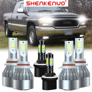 For GMC Sierra 1500 1999-2002 Combo 6x 6000K LED Headlights 880 Fog Bulbs Kit C6 - Bild 1 von 13