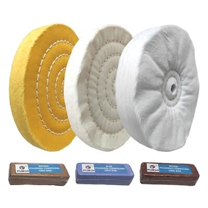 6" Buffing Polishing Wheel Kit for Bench Grinder Includes 3PC Wheels AU - Picture 1 of 8