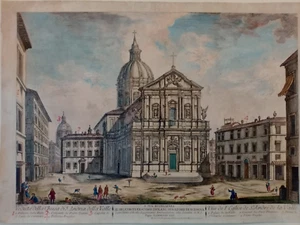 Barrbault Montagù Église Sant'Andrea Della Valle Rome Aquaforte Originale 1763 - Picture 1 of 9