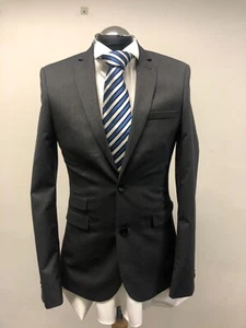 M&S LIMITED EDITION MACHINE WASHABLE SUIT JACKET/BLAZER GREY 38L BNWOT - Picture 1 of 6