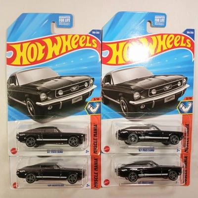 Hot Wheels Lot 4pc 67 Mustang Black 189/250 Muscle Mania 3/10 - Image 1 of 4