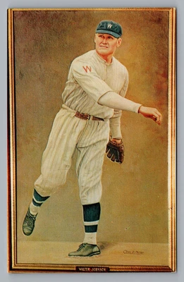 Postal de colección Dexter Press jugador de béisbol Walter Johnson Washington Senators Foto 1 de 2