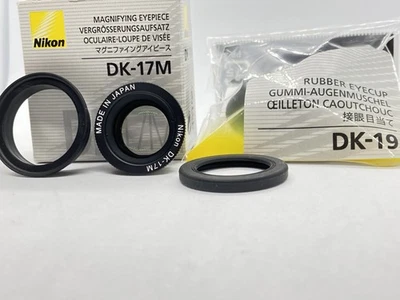 Complete accessories! [Unused] Nikon DK-17M DK-19 Magnifying Eyepiece From JAPAN - Image 1 of 4