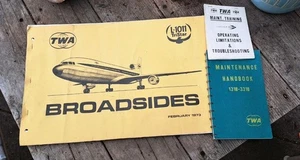 TWA Mechanics Manuals+ Maintenance Books-1962-1973-Broadsides-Convair 880-Notes - Picture 1 of 14