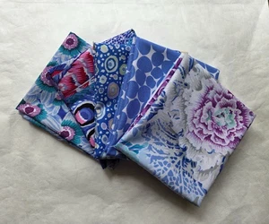 5 Fat Quarters - blau Kaffe Fassett FQ 18 x 22 100 % Baumwolle Steppstoff V. 14 - Bild 1 von 4