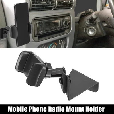 Kit de montaje de soporte para teléfono móvil de automóvil de metal negro para Jeep Wrangler TJ LJ 1997-2006 Foto 1 de 4