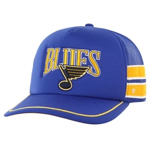 Men's '47 Blue St. Louis Blues Sideband Stripes Trucker Snapback Hat - Picture 1 of 4