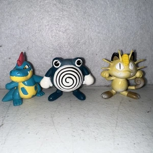 Vtg Pokemon Tomy CGTSJ Figure Lot (3) Poliwhirl, Croconaw, Meowth 2” Nintendo - Picture 1 of 5