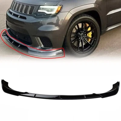 For Jeep Grand Cherokee SRT Trackhawk 2014- 2021 Glossy Black Front Bumper Lip — 第 1/4 张图片