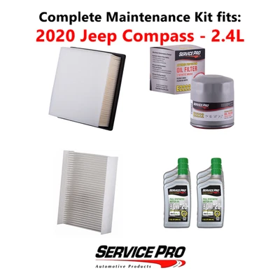2020 Jeep Compass 2.4L Complete Oil, Air & Cabin Filter Kit (0W-20) Foto 1 de 4