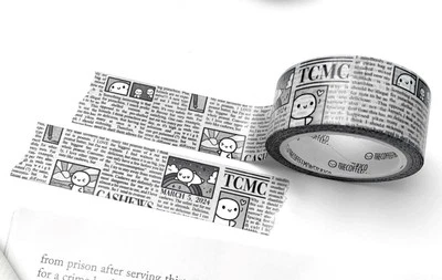 THECOFFEEMONSTERZCO NEW The Coffee Monsterz Co TCMC Breaking News Newsprint Washi Tape Roll