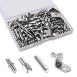 100Pcs Shelf Pegs for Shelves 4 Styles Shelf Pins Kitchen Cabinet Shelf Pegs - Picture 1 of 7
