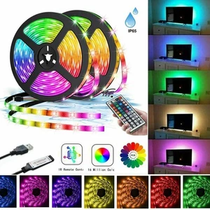 5050 RGB LED Strip Light Bar TV Back Lighting USB Remote Control 5V Kit 60SMD/M - Picture 1 of 17