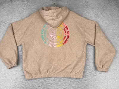 Женский свитер The North Face маленький бежевый пуловер толстовка с капюшоном гладкий передний укороченный махровый - Изображение 1 из 4