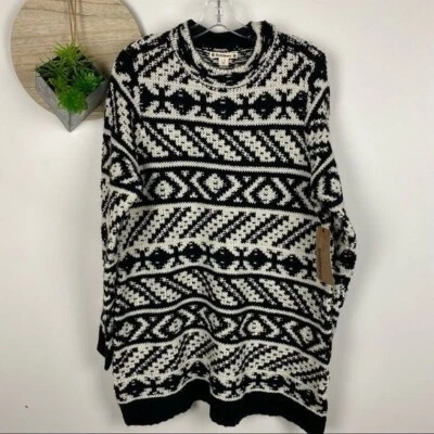 Estampado Ruff Tallado Negro Blanco *NUEVO CON ETIQUETAS* Talla 1x Foto 1 de 4