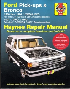 1980-1996 Ford F100 F150 F250 F350 Bronco Haynes Repair Service Manual 0107 - Picture 1 of 1
