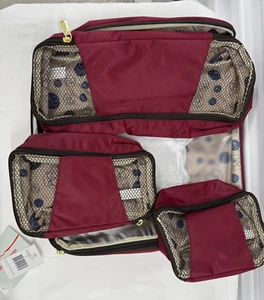 Samantha Brown 4-piece Slim Line Packing Cubes Set Burgundy TRAVEL ORGANIZER NEW - Picture 1 of 5