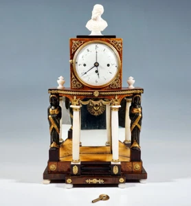 EMPIRE PORTAL UHR WIEN KARYATIDEN VIENNA  PORTAL CLOCK WITH CARYATIDS  UM 1810 - Bild 1 von 11