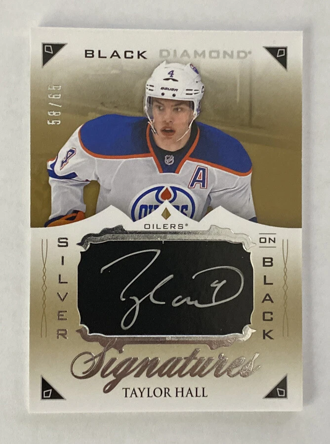 2015-16 UpperDeck Black Diamond Silver On Black Signatures SB-TH /65 Taylor Hall - Image 1 of 4