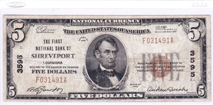 $5 1929 T1 National SHREVEPORT Louisiana LA 🇺🇸 Evenly Circulated 🇺🇸 - Picture 1 of 2