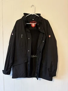 WELLENSTEYN Golfjacke Men's Jacket Size M Black Hooded Full Zip Pockets - Picture 1 of 11