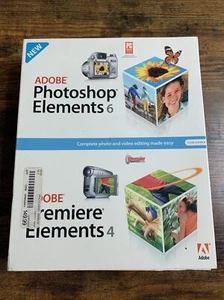 New In Box Adobe Photoshop Elements 6 + Adobe Premiere Elements 4 Unopened - Picture 1 of 8