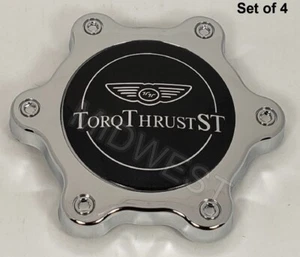 4 New American Racing Chrome 4104100071 Torq Thrust Snap In Wheel Center Caps - Picture 1 of 6