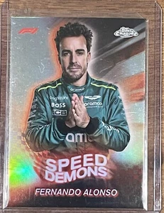 2024 Topps Chrome Fernando Alonso Speed Demons #SD-11 Aston Martin Aramco - Picture 1 of 2