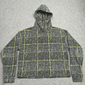 Herrlicher-Haven felpa con cappuccio donna oversize in pile taglia S - 36 a quadri con pied de poule - Foto 1 di 14