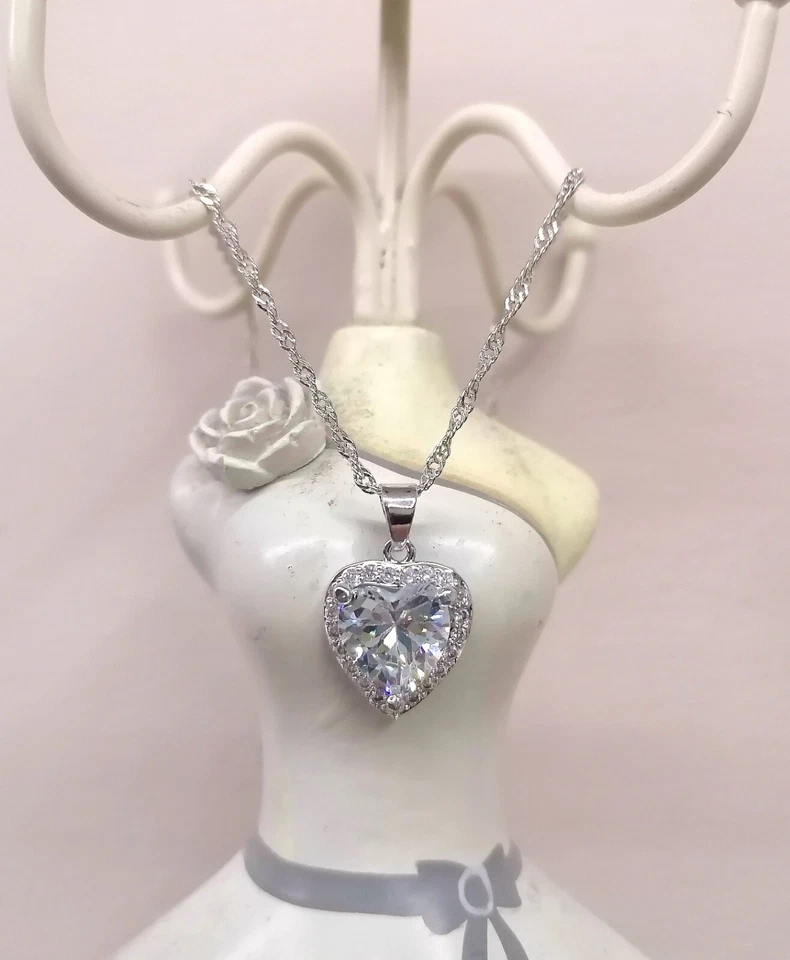 Collana Argento 925 Cuore Cristallo  - Immagine 1 di 1