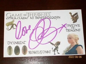 EMILIA CLARKE "GAME OF THRONES" SIGNED AUTOGRAPHED 3X5 INDEX CARD #273 - Picture 1 of 3