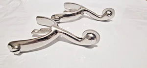 Swan Neck Spurs Solid Brass Metal" Pair " British Army, Military Boots. - Picture 1 of 2