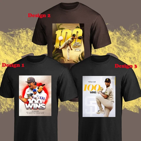 NEW!! Yu Darvish #11 San Diego Team Padres 100 Careers Baseball Wins T-Shirt Cover