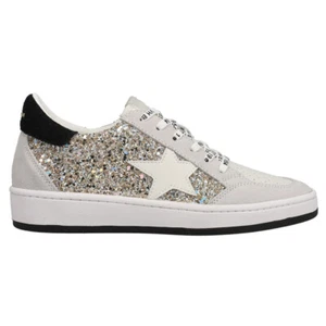 Vintage Havana Kristen Glitter Lace Up Womens Grey Sneakers Casual Shoes KRISTE - Picture 1 of 5
