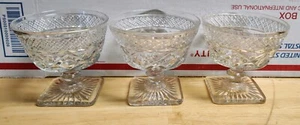 Set of 3 Vintage IMPERIAL GLASS-OHIO Cape Code Clear Dessert/Sherbet Cup In EUC - Picture 1 of 5