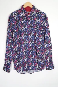 Camisa Claudio Lugli Couture colorida con estampado de hojas para hombre talla 2XL XXL - Imagen 1 de 12