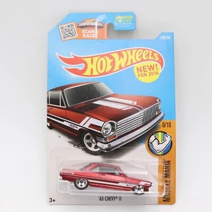 Mattel 2015 Hot Wheels Red '63 Chevy II Muscle Mania Error double card - Picture 1 of 9