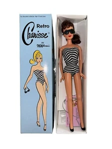 Vintage Retro Charisse 12" Modepuppe braune Haare Pferdeschwanz Sonnenbrille schwarzweiß Badeanzug - Bild 1 von 9