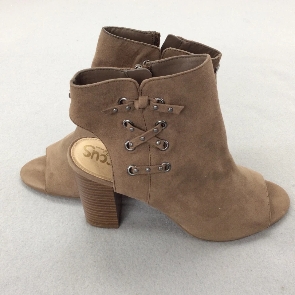 Circus By Sam Edelman Booties Women's 8.5 Brown High Block Heel Zip Shoes Heels - Image 1 of 4