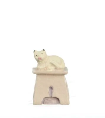 Casa Delle Bambole Gatto Su Sgabello 1:48 Scala 0.6cm Mini Ogni Stanza Mobili - Immagine 1 di 4