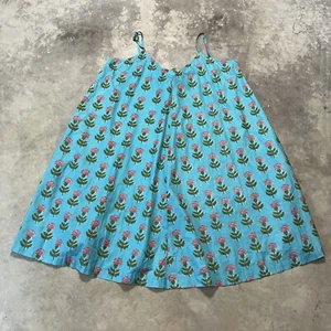 Pink Chicken Dress Women Medium Sterralda Blue Cornflower Boho Flattering V Neck - Picture 1 of 11