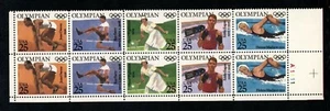 SCOTT 2496-2500 1990 25 CENT OLYMPIANS ISSUE PLATE BLOCK OF 10 MNH OG VF! - Picture 1 of 2