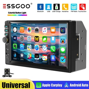 7" Apple CarPlay Android Auto Double 2Din Car Stereo Radio Touch Screen + Camera - Picture 1 of 16