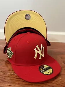 New York Yankees State Fruit World Series New Era 59FIFTY Fitted Hat Red/Yellow - Picture 1 of 5