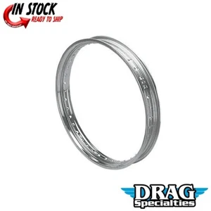 Drag Specialties Chrome Rolled Edge Front Rim Drop-Center - 2.15" x 21" 40 Hole - Picture 1 of 3